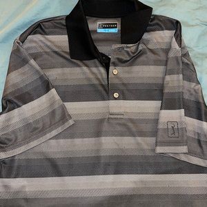 PGA Tour Golf Polo Men’s. Sz Medium Grey/Blk